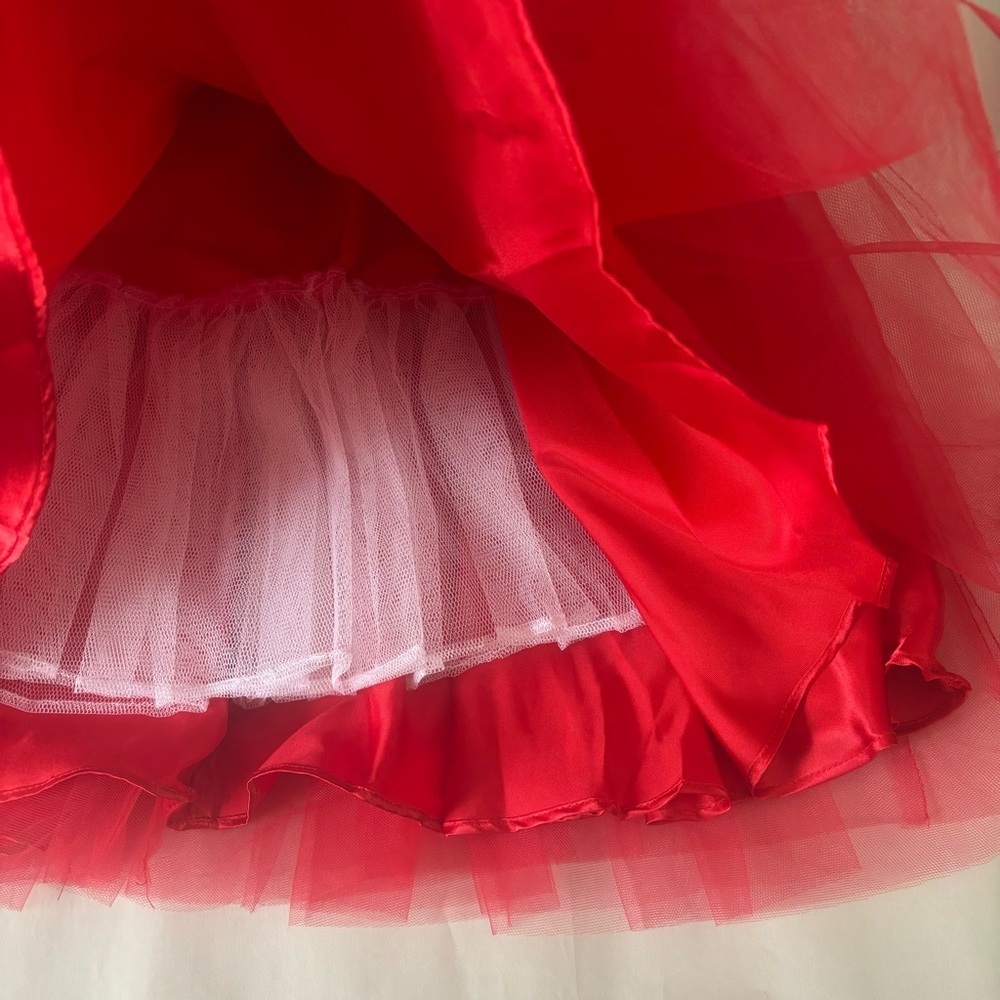 Masquerade Red Tulle Strapless Sweetheart Mini Party Dress Women’s Size 7/8 - Picture 11 of 14